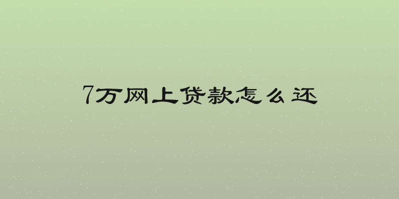 7万网上贷款怎么还