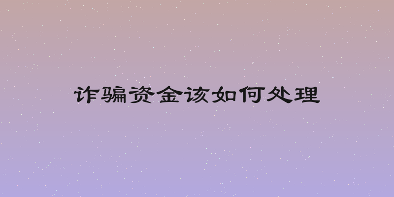 诈骗资金该如何处理