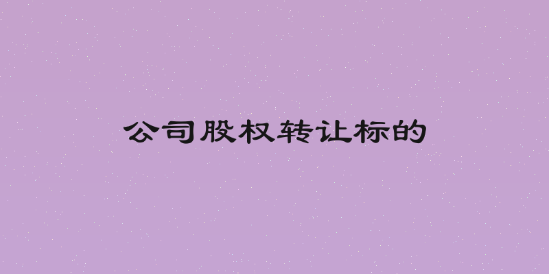 公司股权转让标的