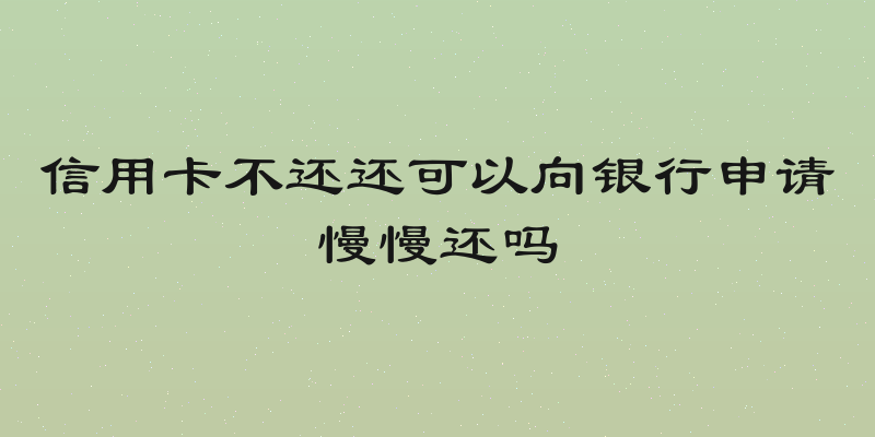 信用卡不还还可以向银行申请慢慢还吗