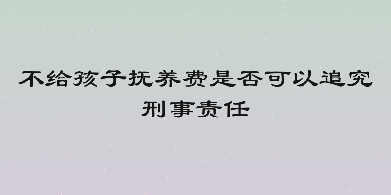 不给孩子抚养费是否可以追究刑事责任