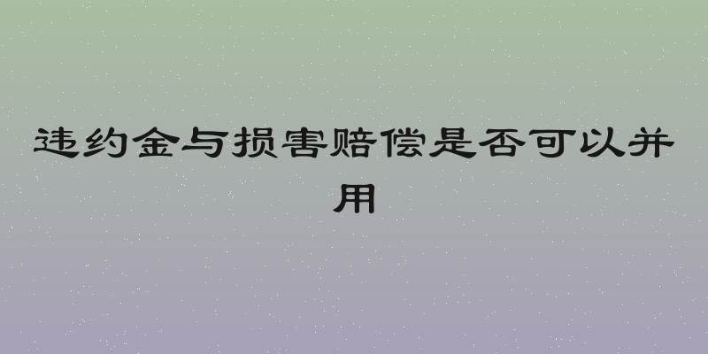 违约金与损害赔偿是否可以并用