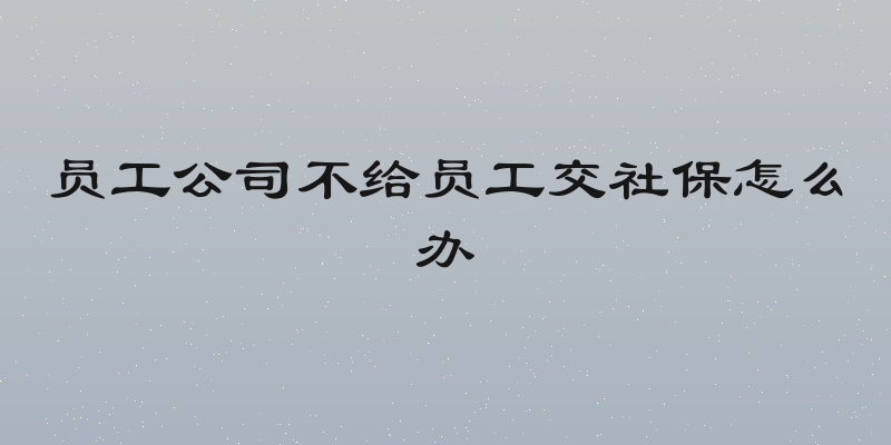 员工公司不给员工交社保怎么办