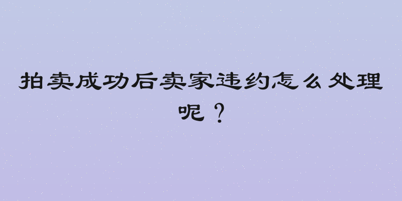 拍卖成功后卖家违约怎么处理呢？