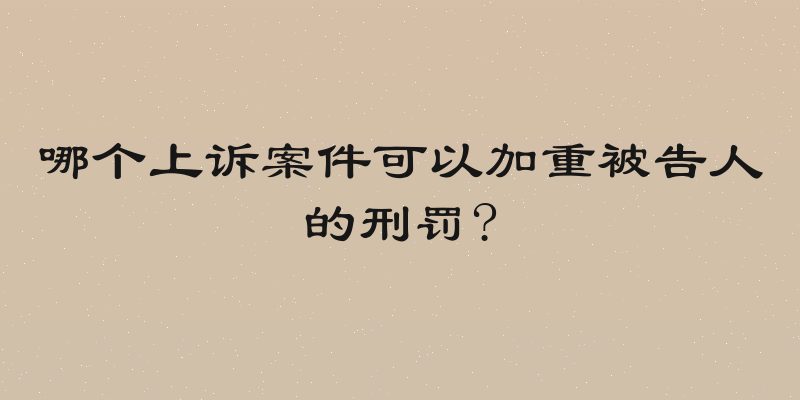 哪个上诉案件可以加重被告人的刑罚?