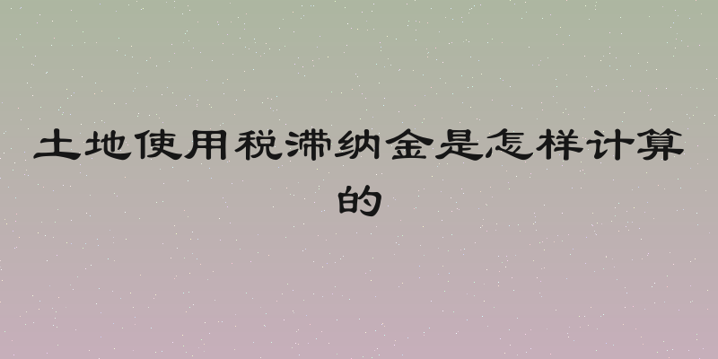 土地使用税滞纳金是怎样计算的