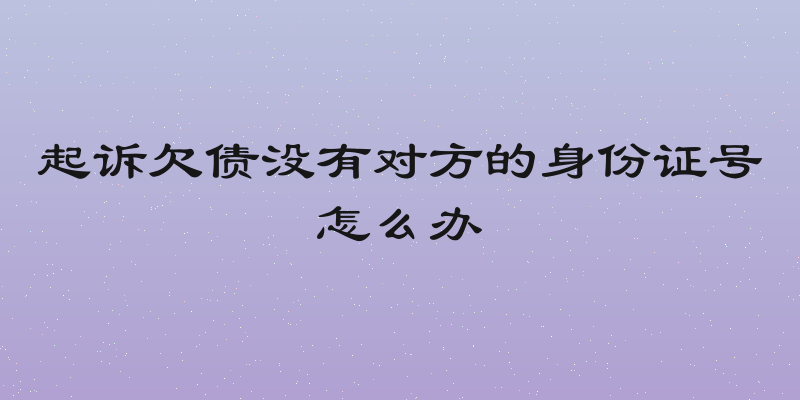 起诉欠债没有对方的身份证号怎么办