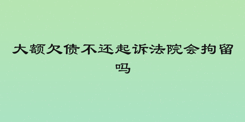 大额欠债不还起诉法院会拘留吗
