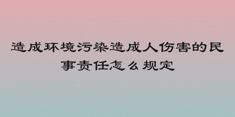 造成环境污染造成人伤害的民事责任怎么规定