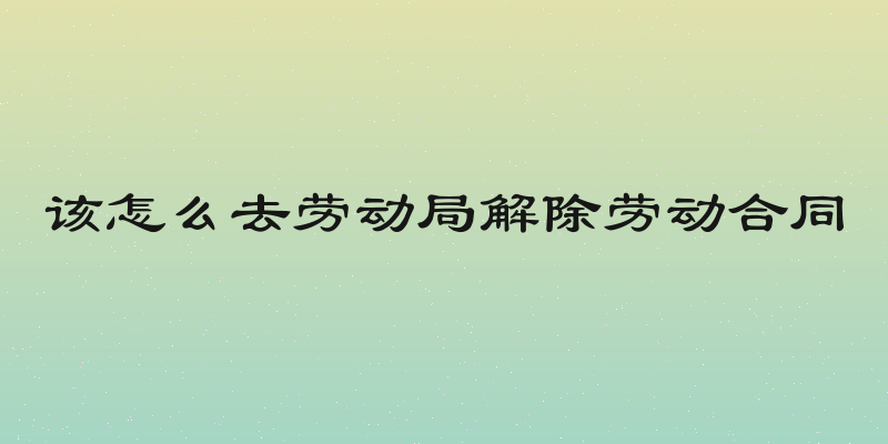该怎么去劳动局解除劳动合同