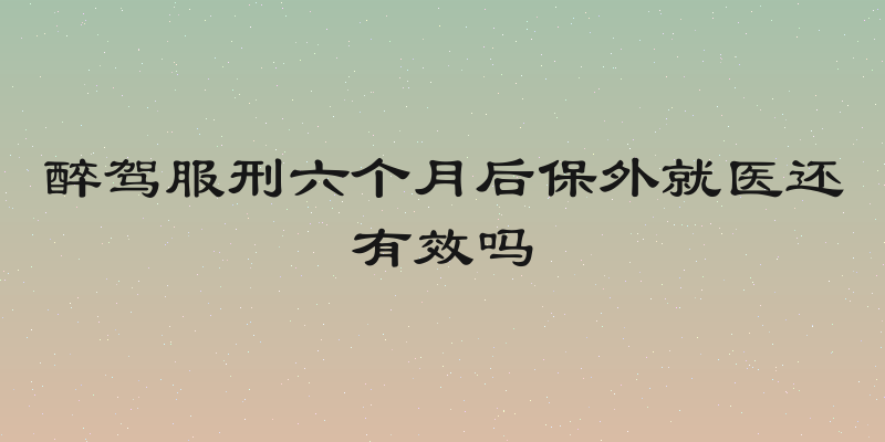 醉驾服刑六个月后保外就医还有效吗