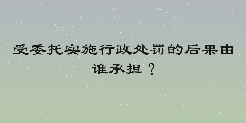 受委托实施行政处罚的后果由谁承担？