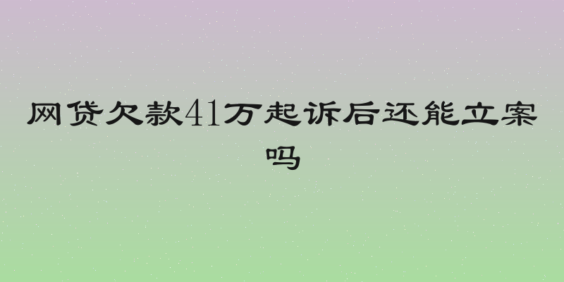 网贷欠款41万起诉后还能立案吗