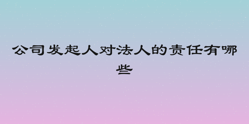 公司发起人对法人的责任有哪些