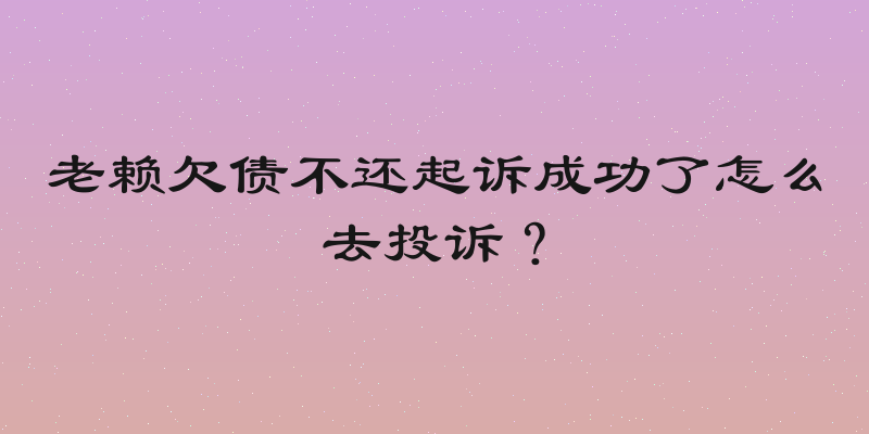 老赖欠债不还起诉成功了怎么去投诉？